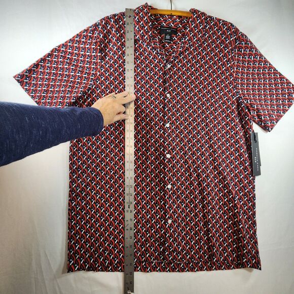 Shaquille O'Neal XLG Mens Shirt Button Short Sleeve Size XLT Red White Black NWT - Picture 13 of 16